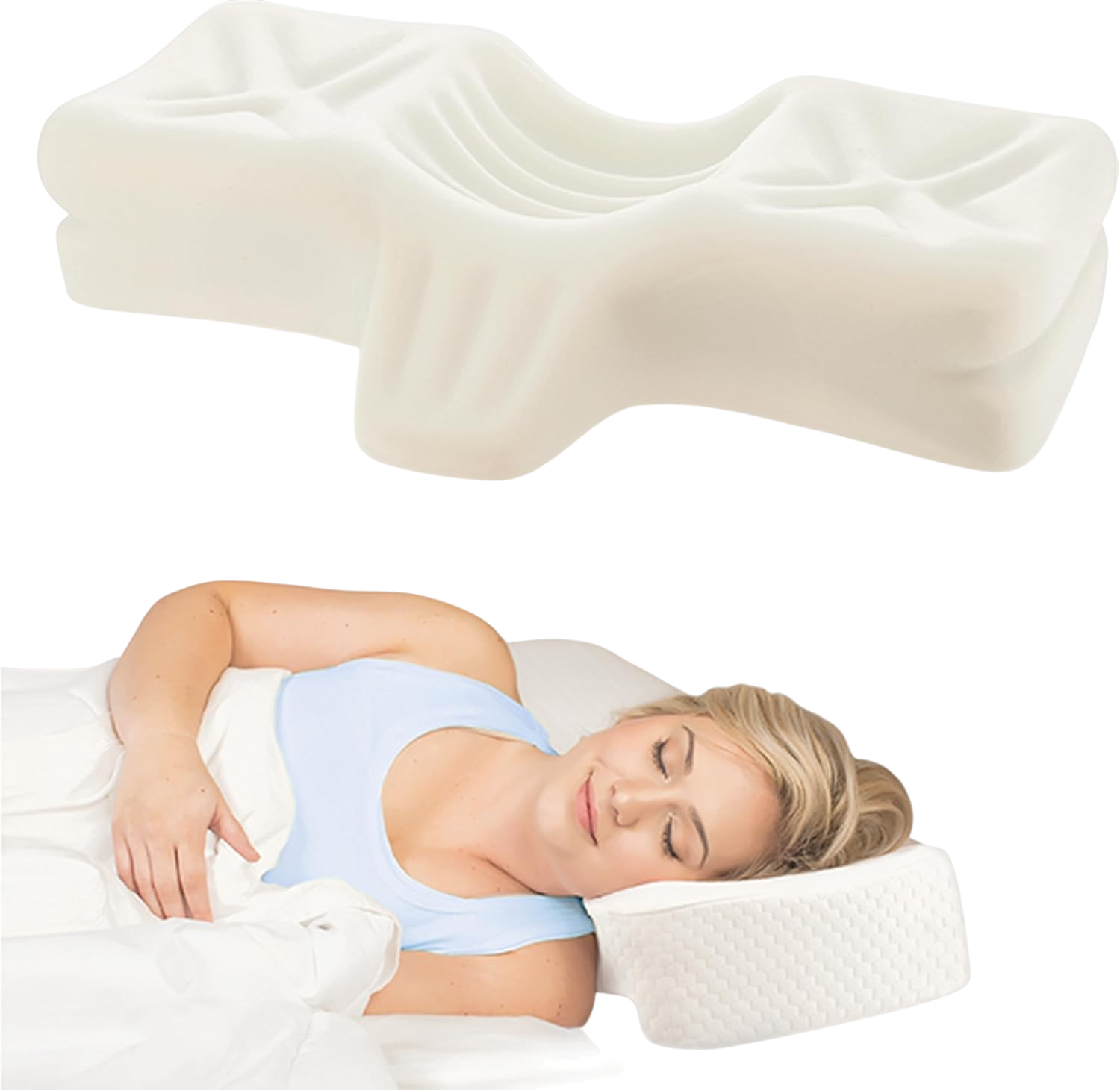herapeutica cervical foam pillow petite firm neck support side back sleepers